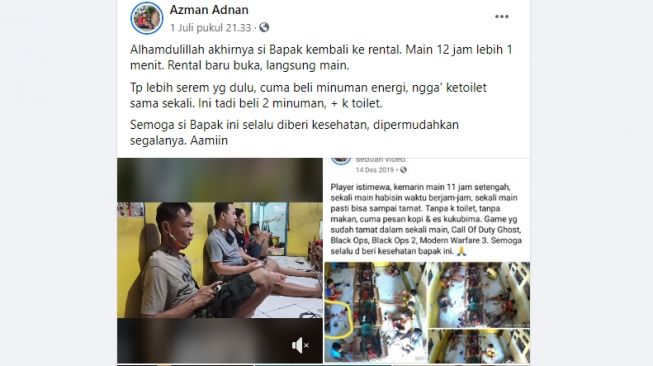 Rental PS Baru Buka, Bapak Ini Langsung Main 12 Jam Non Stop