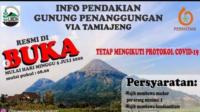 Info pendakian Gunung Penangguhan. (Instagram/mountnesia)