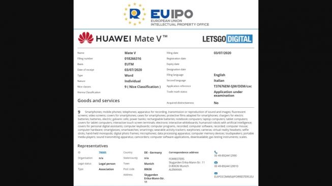 Bocoran Huawei Mate V. [LetsGoDigital]