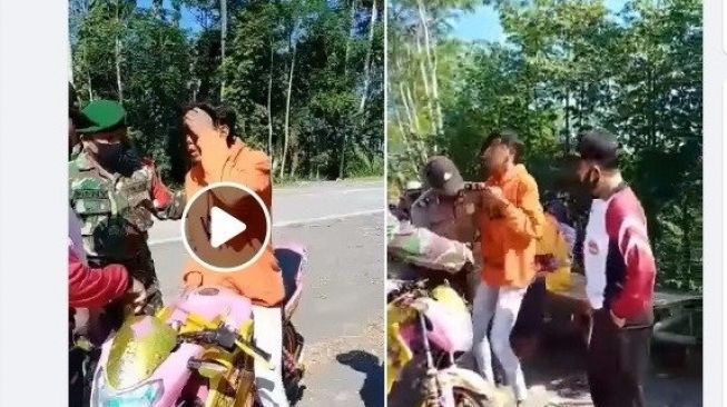 Viral Video Pemuda Mewek Dijegat Tentara Gegara Tak Pakai Masker