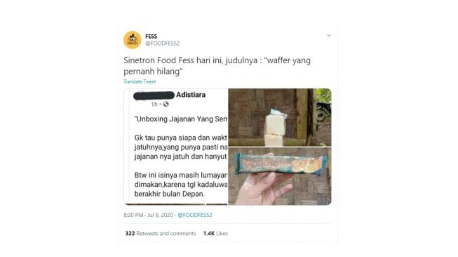 Postingan warganet jajanan kotor tapi isinya bikin kaget. [Twitter]