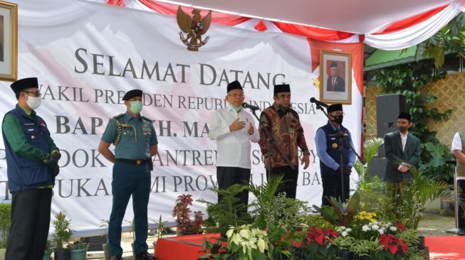 Wapres Maruf Amin ingatkan protokol kesehatan bagi para santri [Dokumentasi KIP-Setwapres].