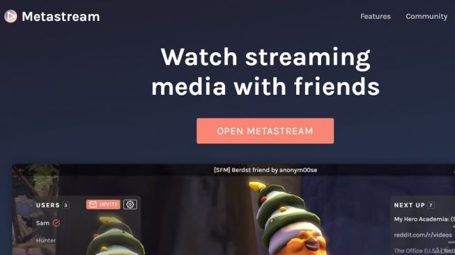Platform menonton film dengan teman secara online, Metastream. [Getmatastream]