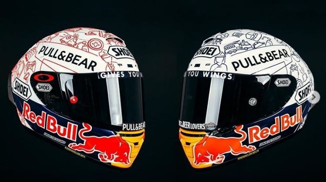 Helm spesial yang akan digunakan duo Marquez di balap perdana MotoGP (Instagram)