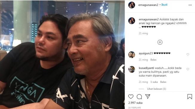 Potret kebersamaan Ivan Gunawan dan ayahnya, Bambang Tjahyo Gunawan [Instagram/@ernagunawan2]