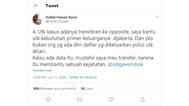 Haikal Hassan dikaitkan dalam kasus kebocoran data Denny Siregar (Twitter)