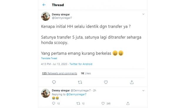 Denny Siregar menyindir orang berinisial HH (Twitter)