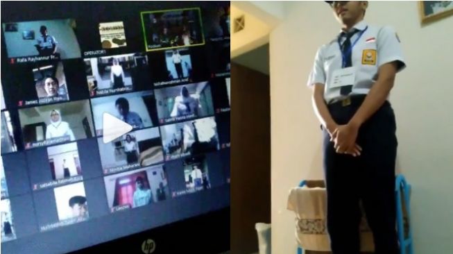 Viral Upacara Online Lewat Zoom, Siswa Tetap Pakai Seragam Walau di Rumah