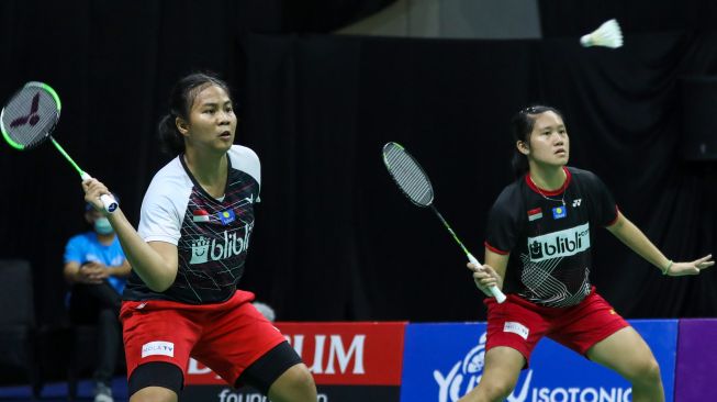 Pasangan ganda putri Indonesia, Jesita Putri Miantoro/Lanny Tria Mayasari. [Dok. PBSI].