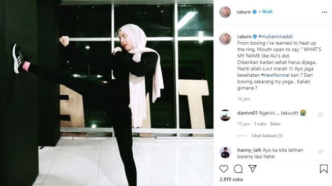 Ratu Rizky Nabila saat latihan tinju. (Instagram/raturn)