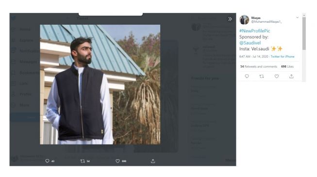 Mantan tukang kayu jadi model di Arab Saudi.[Twitter]