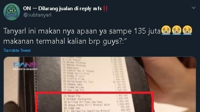 Rafi Ahmad Pamer Tagihan Makan Rp135 Juta, Netizen Asik Berhitung