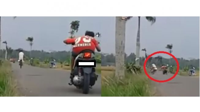 Ngawur Banget! Pemotor Honda BeAT Tega Seruduk Petani yang Naik Sepeda