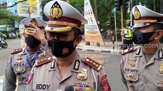 Dirlantas Polda Jabar Kombes Eddy Djunaedi saat ditemui di Jalan Merdeka, Kota Bandung, Kamis (16/7/2020). [Suara.com/Cesar Yudistira]