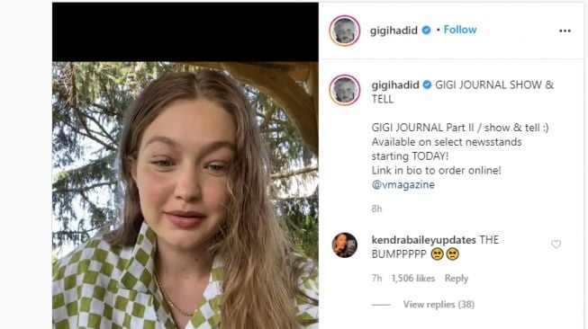 Tunjukkan Perut Hamilnya, Gigi Hadid Tuai Pujian Warganet