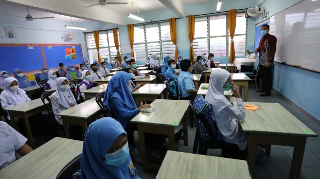 Suasna sekolah di Bandar Baru Bangi, Selangor, Malaysia pada 15 Juli 2020. [Foto/ Anadolu Agency]