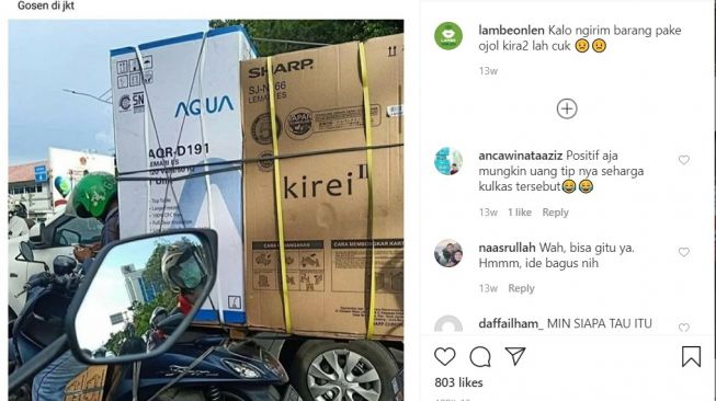 Sungguh nggak berperikemanusiaan yang pesen ojol (Instagram)