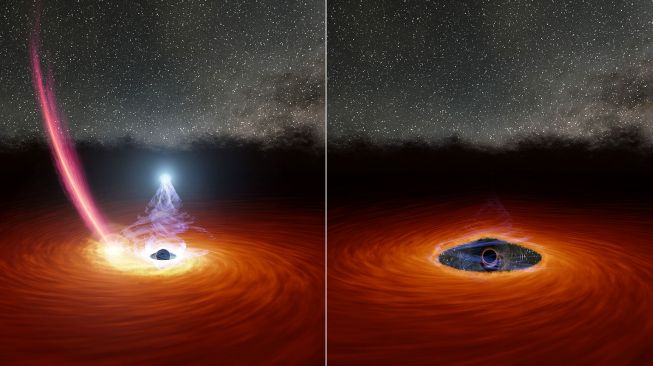 Pengamatan hilangnya Korona Lubang Hitam. [NASA]