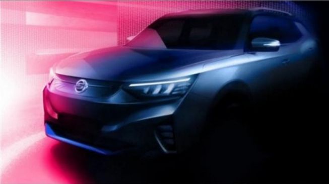 Penampilan teaser pertama untuk mobil listrik perdana Ssangyong Motor, yang dirilis Senin (20/7/2020) [Yonhap/Ssangyong via ANTARA].