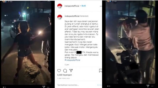 Ngebut dan Tak Terima Diklakson, Wanita Pakai Rok Mini Ludahi Pemotor