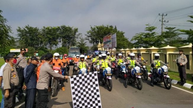 Konvoi Motor dan Mobil, Polres OKU Gelar Kampanye Cegah COVID-19