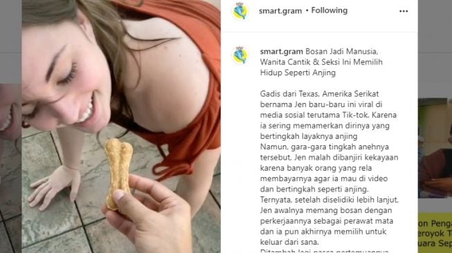 Gadis Seksi Ini Bertingkah Serupa Anjing, Netizen: Pengen Punya Kaya Gitu