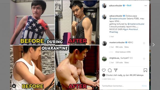 Unggahan Azka Corbuzier [Instagram/@azkacorbuzier]