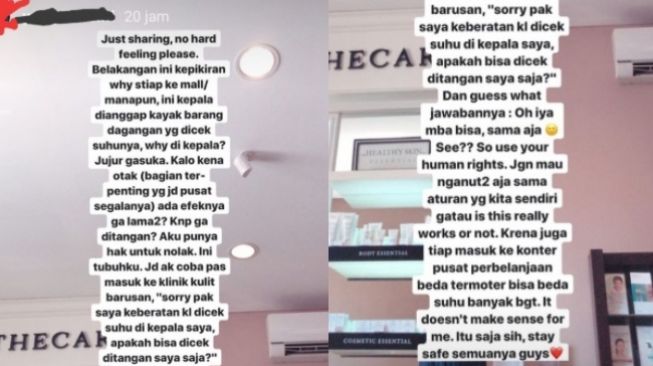 Viral keluhan warganet khawatir terkena efek samping thermo gun (Twitter)