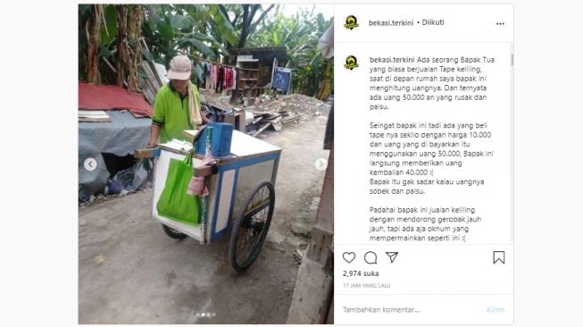 Penjual Tape Tertipu Dapat Uang Palsu, Publik Panggil Nama Baim Wong (Instagram)