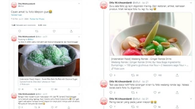 Heboh Klepon Bukan Jajanan Islami, Pemilik Foto Buka Suara (Twitter @ditut)