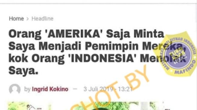 CEK FAKTA: Benarkah Warga Amerika Minta Jokowi jadi Pemimpin Mereka?