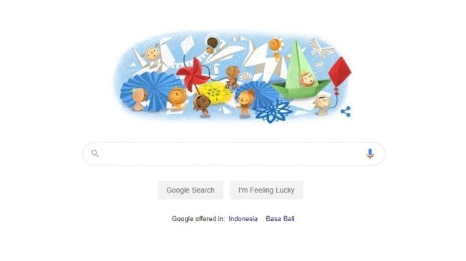 Google Doodle Hari Anak. [Screenshot/Dythia Novianty]