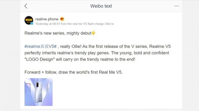 Realme V5. [Weibo]