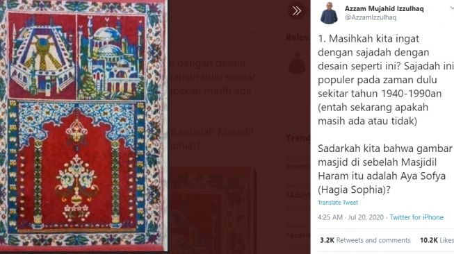 Sajadah jadul. [Twitter]