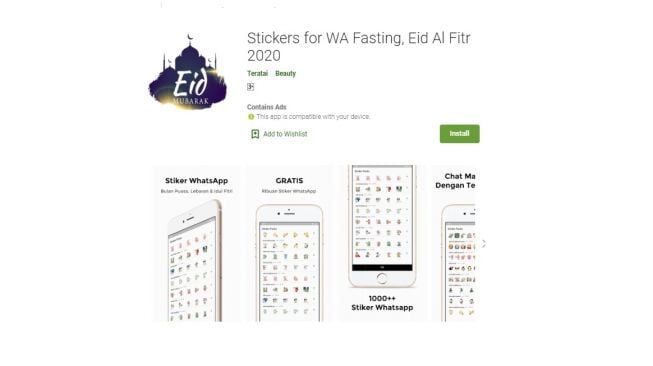Aplikasi Kartu Ucapan Sambut Idul Adha, Stiker WA Idul Adha, Lebaran Ramadhan 2020. [Google Play Store]
