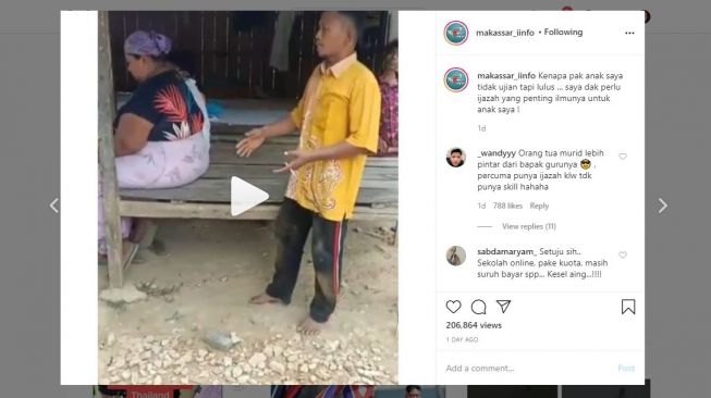 Viral! Anaknya Lulus Padahal Tidak Ikut Ujian, Pria Ini Protes ke Guru