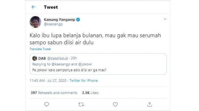 Kaesang Pangarep mendapat pertanyaan menggelitik dari warganet (Twitter)