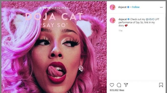 Rapper Doja Cat Positif Corona (instagram.com/dojacat)