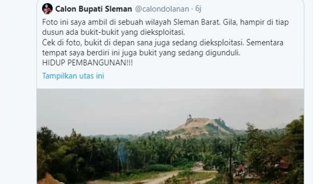 Gundul dan Rata, Foto Bukit di Sleman Buat Warganet Prihatin