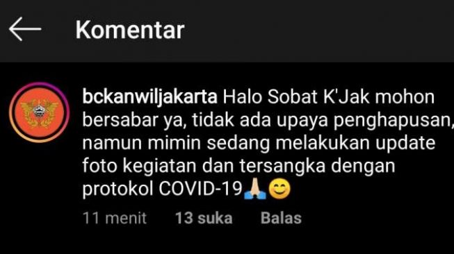 Klarifikasi Kantor Wilayah DJBC Jakarta (Instagram)