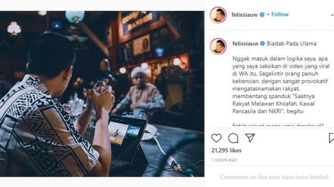 Felix Siauw geram spanduk Rizieq dibakar massa (Instagram/felixsiauw)