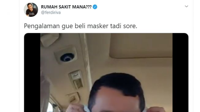 Seorang dokter membeli masker dengan harga murah, ternyata bentuknya seperti popok ditempel ke wajah. 