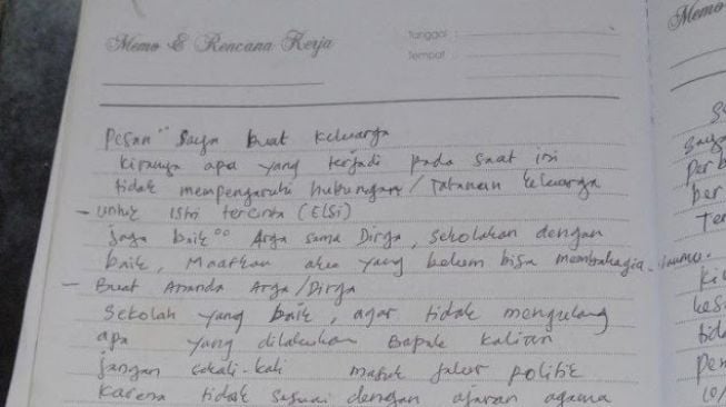 Surat Terakhir Kades di Mamasa Sebelum Bunuh Diri: Jangan Masuk Politik (wartamataram.com)