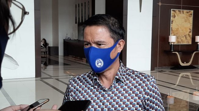 Plt Sekjen PSSI, Yunus Nusi, saat ditemui di Hotel Fairmont, Jakarta, Rabu (29/7/2020). (Suara.com/Adie Prasetyo Nugraha).