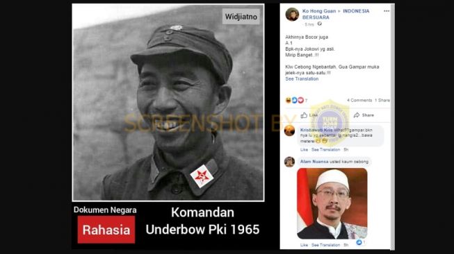 Cek Fakta, foto figur politik Tiongkok itu diklaim bapaknya Presiden Jokowi yang Asli (Turnbackhoax.id)