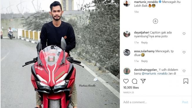 Martunis dengan Honda CBR250RR (Instagram)