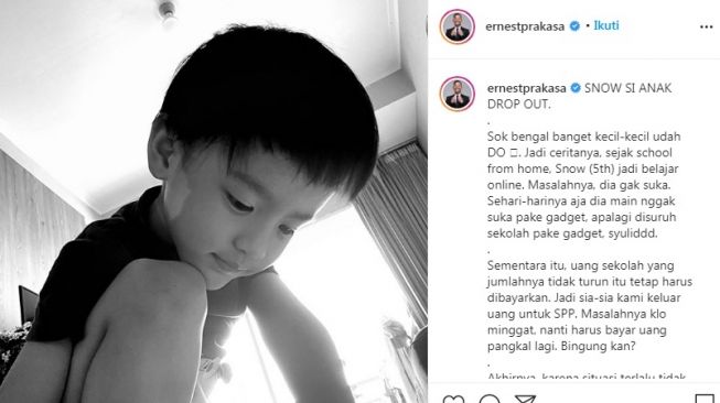 Unggahan Ernest Prakasa [Instagram/@ernestprakasa]