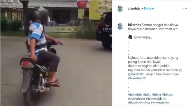 Aksi pemotor yang bikin heran (Instagram)