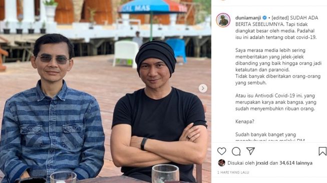 Unggahan Anji bareng Prof. Hadi Pranot. [Instagram/@duniamanji]