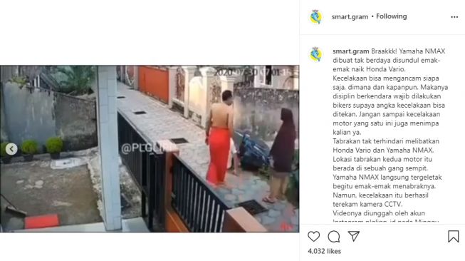 Pengendara Nmax terkapar dijalan setelah diseruduk emak-emak,